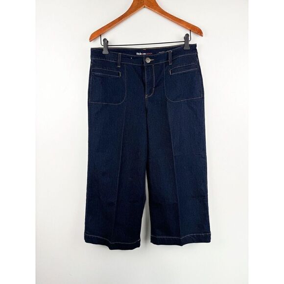 Style & Co. Denim Women's Culotte Denim Cropped Pants Sz 10 Wide Leg - Picture 1 of 5